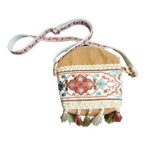 Ethnic,bohemian Embroidered Canvas Tote Bag.
